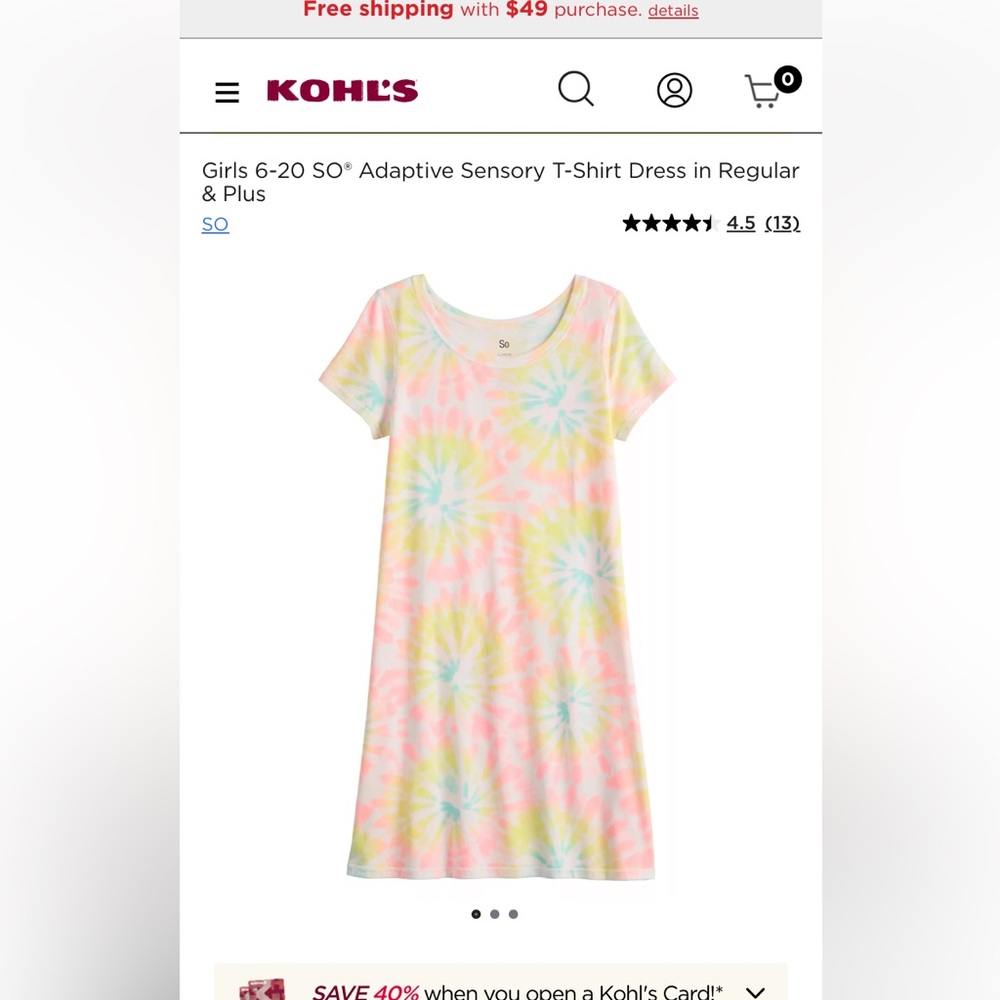 So girls size tee dress. NWT.‎ Retail 22